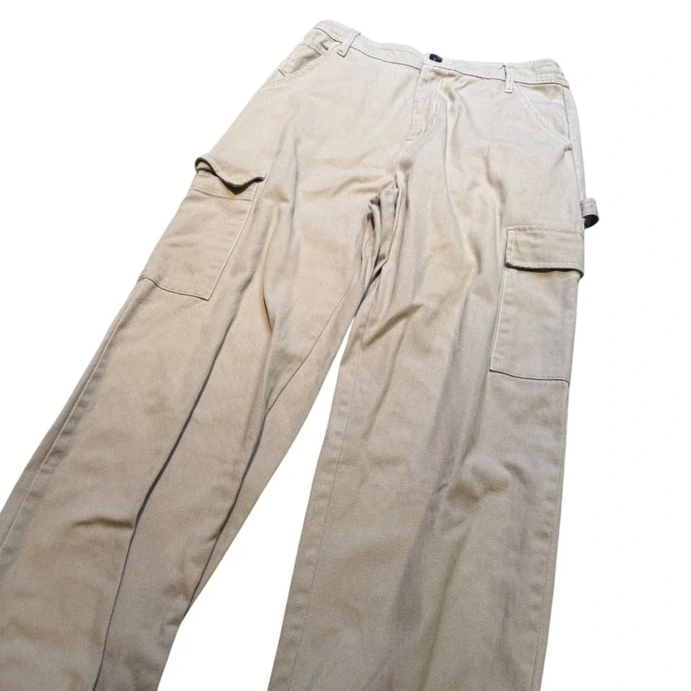 Sandy Liang x Target Tan Khaki Wide Leg Cargo Pants Women Size 4 Cotton Utility - Picture 4 of 11